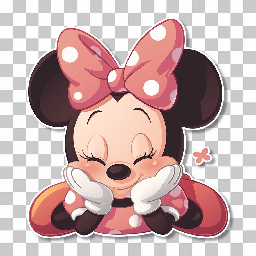 minnie mouse cute pose sticker cover
