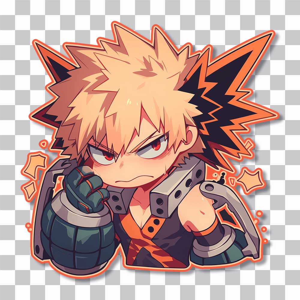 my hero academia chibi bakugo sticker cover