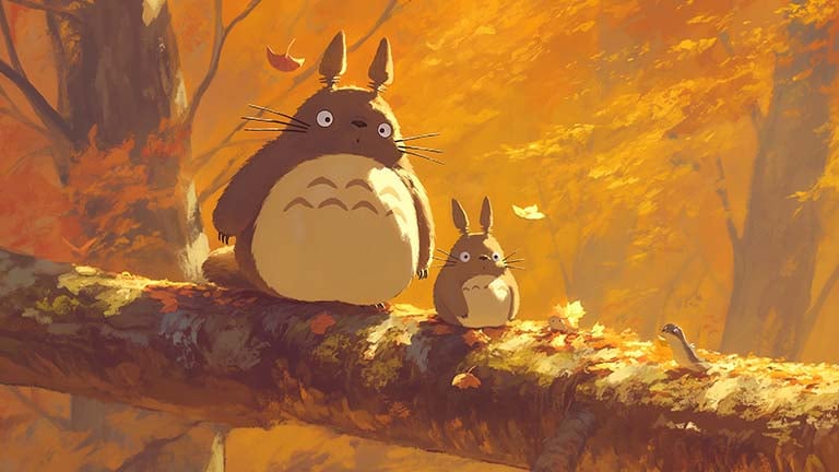 my neighbor totoro autumn forest desktop wallpaper cover