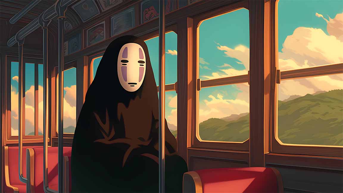 no face spirited away studio ghibli desktop wallpaper cover