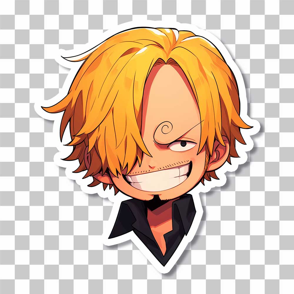 one piece funny sanji head sticker cover