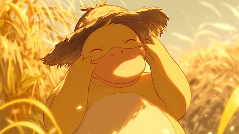 psyduck in a wheat field desktop wallpaper cover