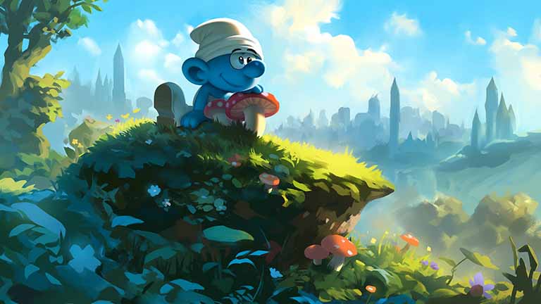 the smurf on the hilltop desktop wallpaper cover