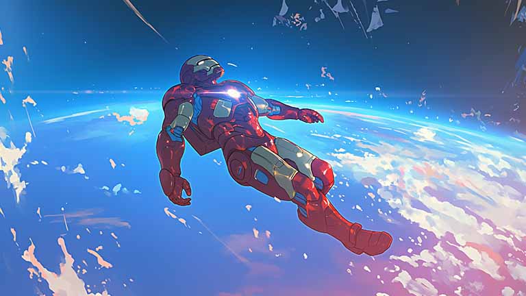 tony stark space adventure desktop wallpaper cover
