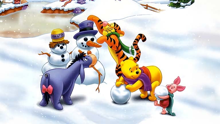 vinnie pooh happy disney christmas desktop wallpaper cover