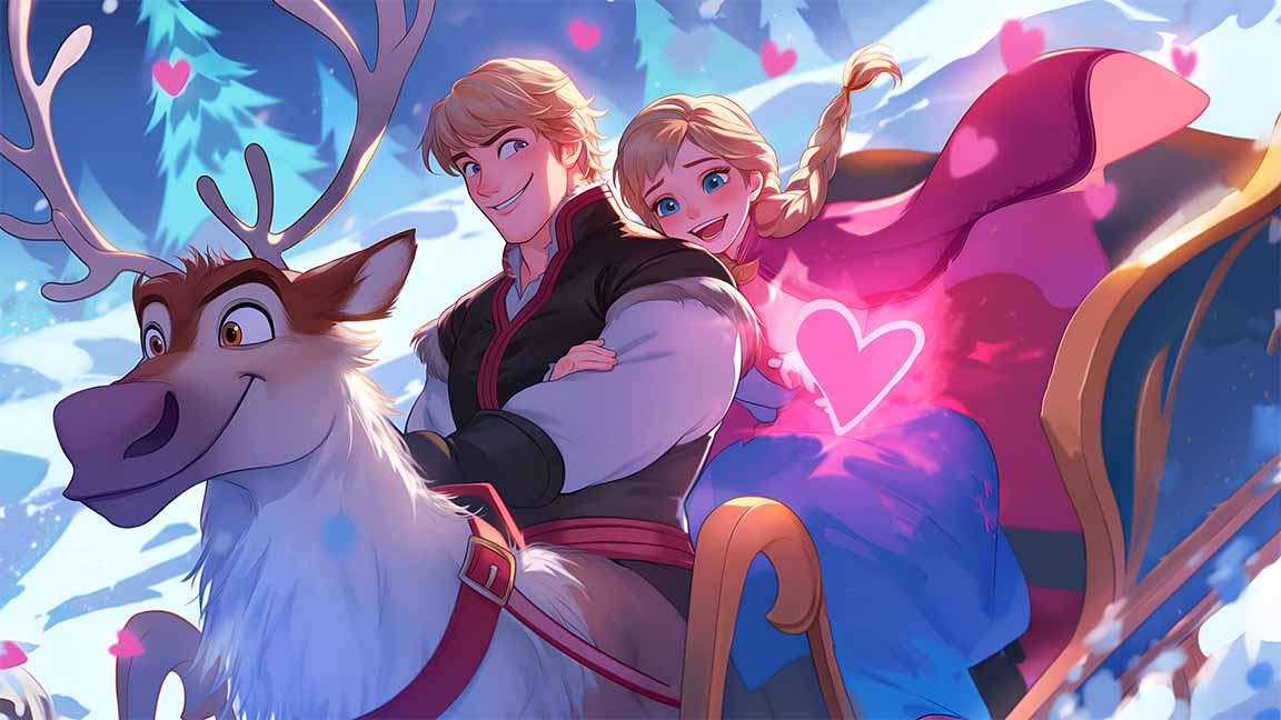 anna and kristoff love valentines desktop wallpaper cover