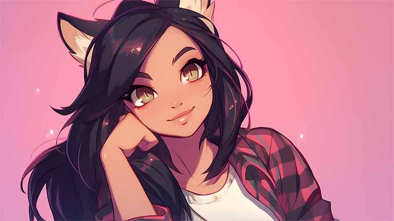 aphmau cat ears pink background desktop wallpaper cover