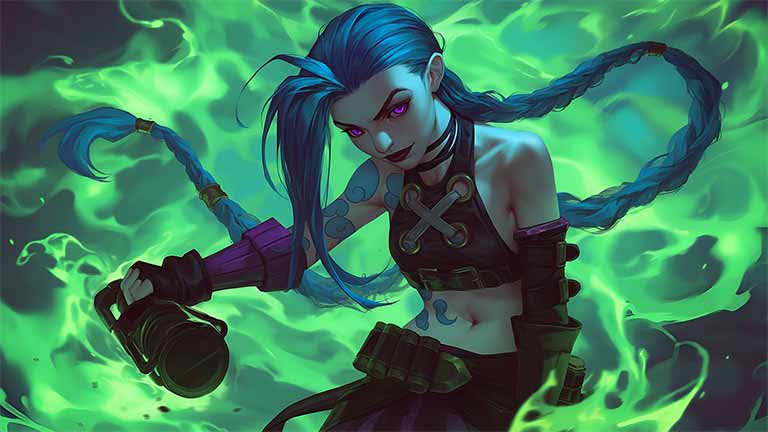 arcane jinx green smoke background wallpaper cover