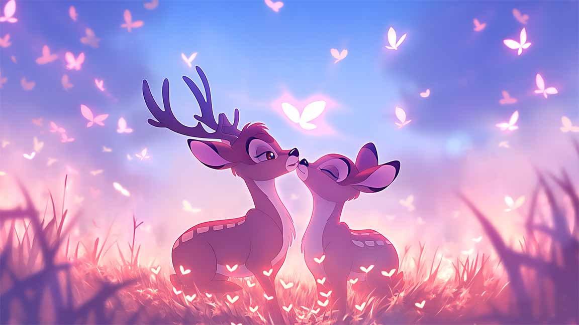 bambi and faline enchanted meadow desktop wallpaper cover