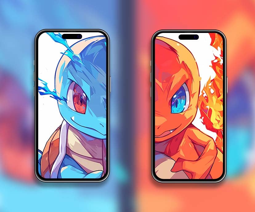 charmander vs squirtle fire and water matching wallpapers collection