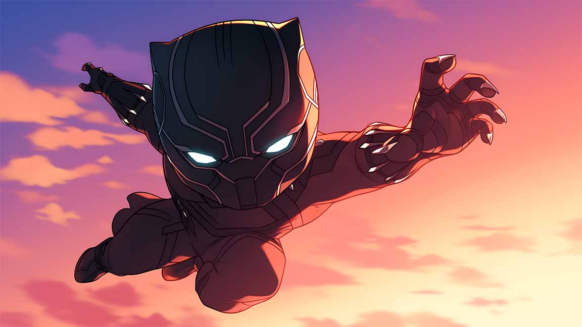 chibi black panther epic jump desktop wallpaper cover