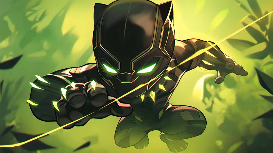 chibi black panther jungle leap desktop wallpaper cover