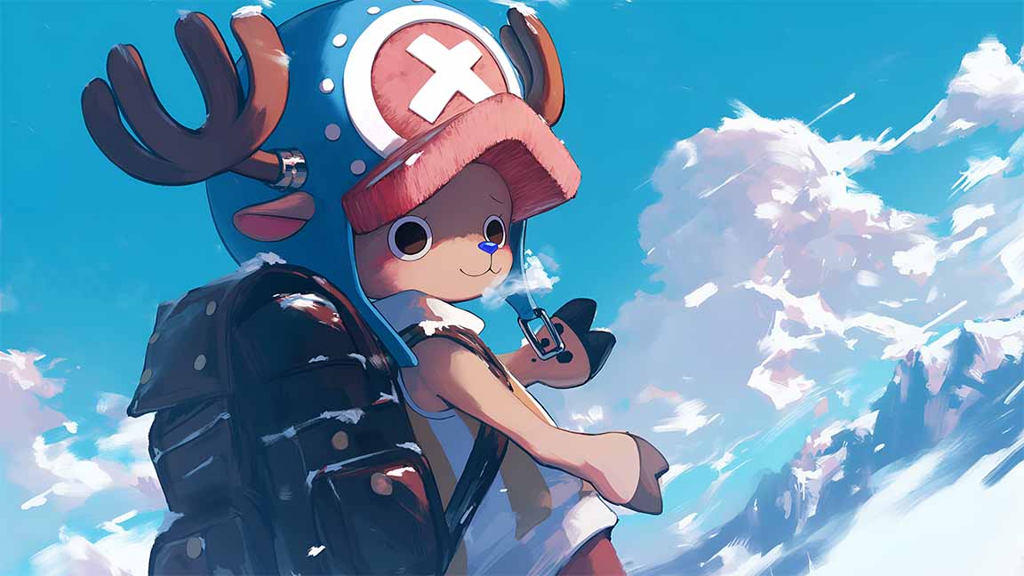 chopper one piece winter mountains desktop wallpaper cover