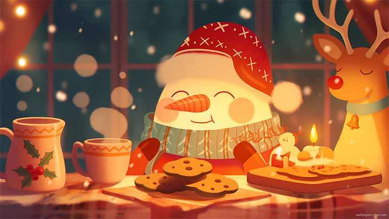 christmas snowman desktop wallpaper cover