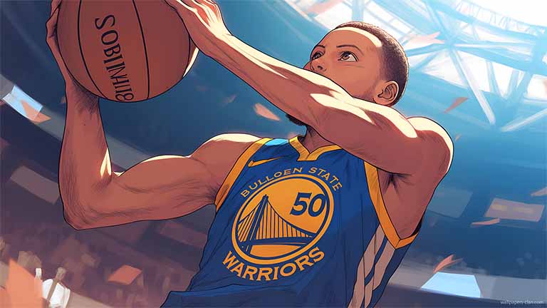 curry warriors basketball shot desktop wallpaper cover