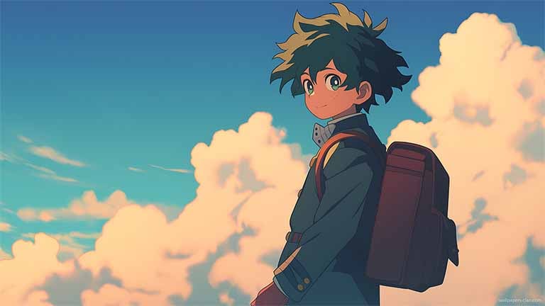 deku school sky background desktop wallpaper cover