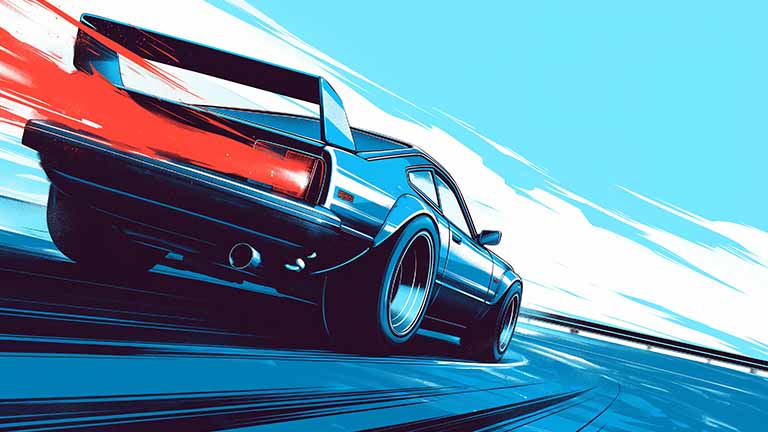 fast car night drive neon lights desktop wallpaper cover