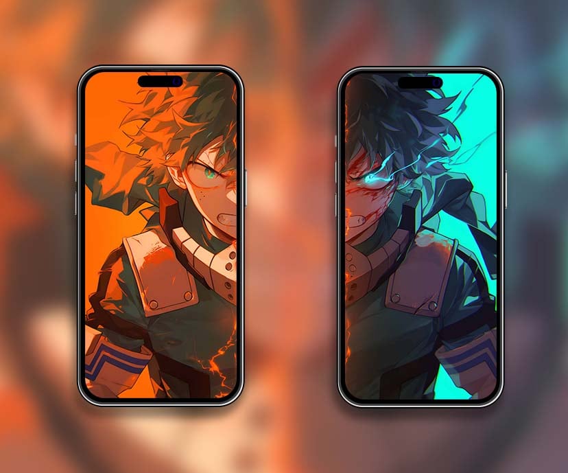 fiery stare deku my hero academia matching wallpapers collection