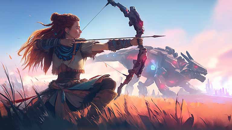 horizon zero dawn aloy focused archer desktop wallpaper cover