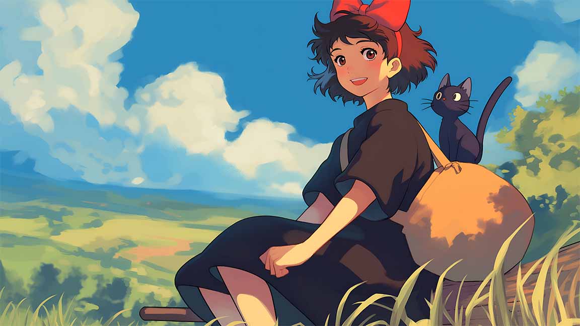 kiki delivery service art style desktop wallpaper cover