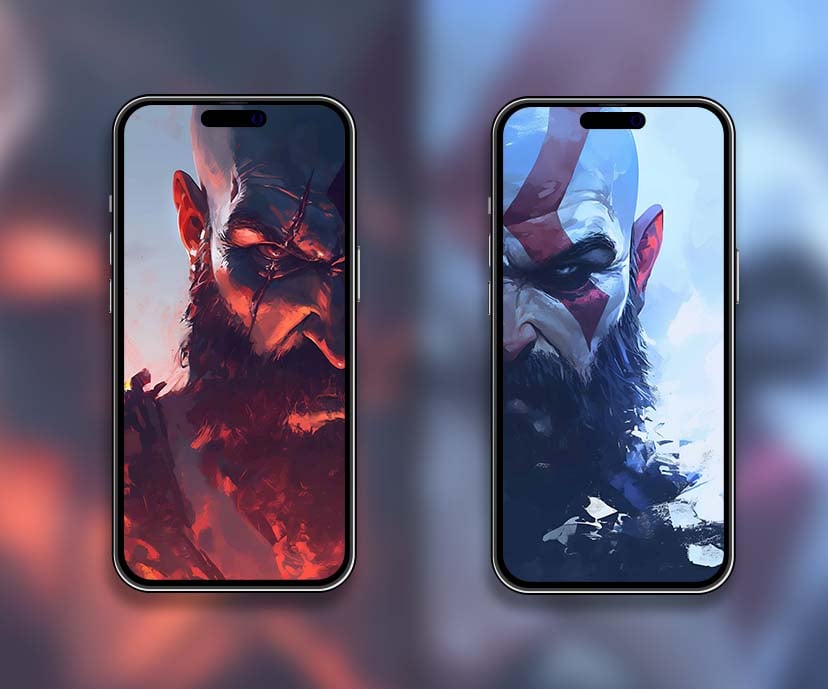 kratos dual face god of war matching wallpapers collection