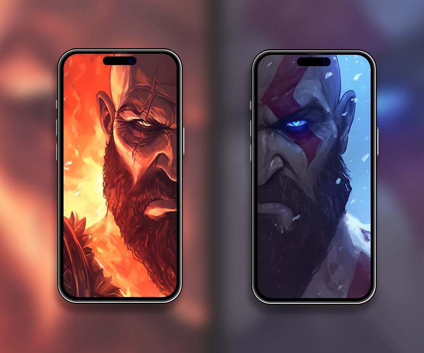 kratos lava and snow matching wallpapers collection