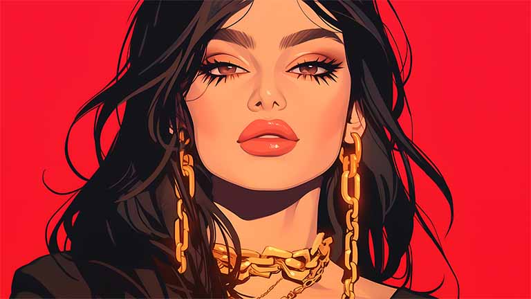kylie jenner red bold style desktop wallpaper cover