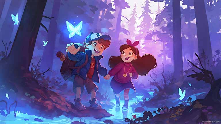 mabel dipper magical butterfly desktop wallpaper cover