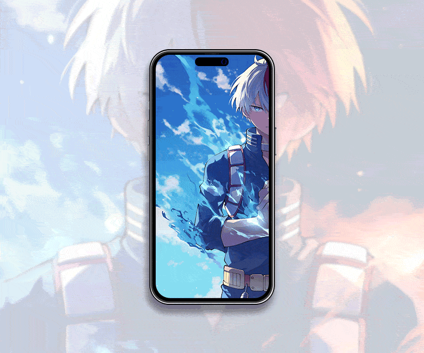 mha shoto todoroki fire & ice tap to switch wallpapers collection