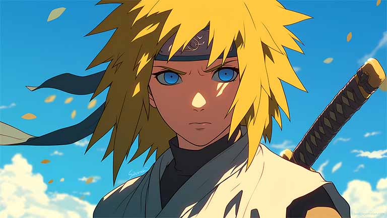 minato namikaze heroic gaze desktop wallpaper cover