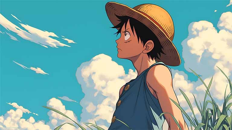 monkey d luffy cloudy day desktop wallpaper cover