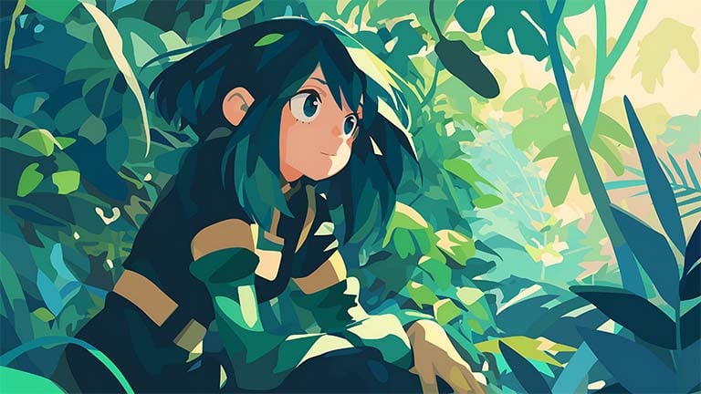 my hero academia froppy forest desktop wallpaper cover