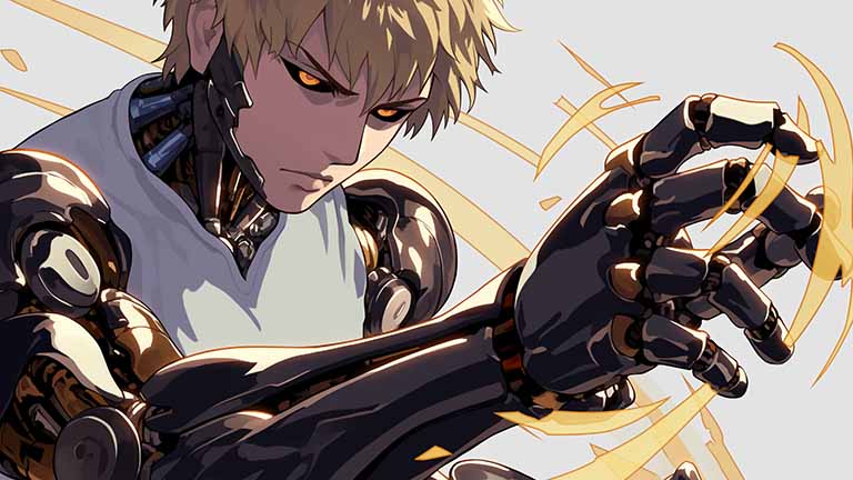 one punch man cyborg ultimate power desktop wallpaper cover