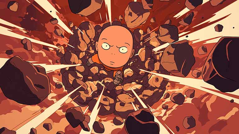 one punch man saitama meteor shower desktop wallpaper cover