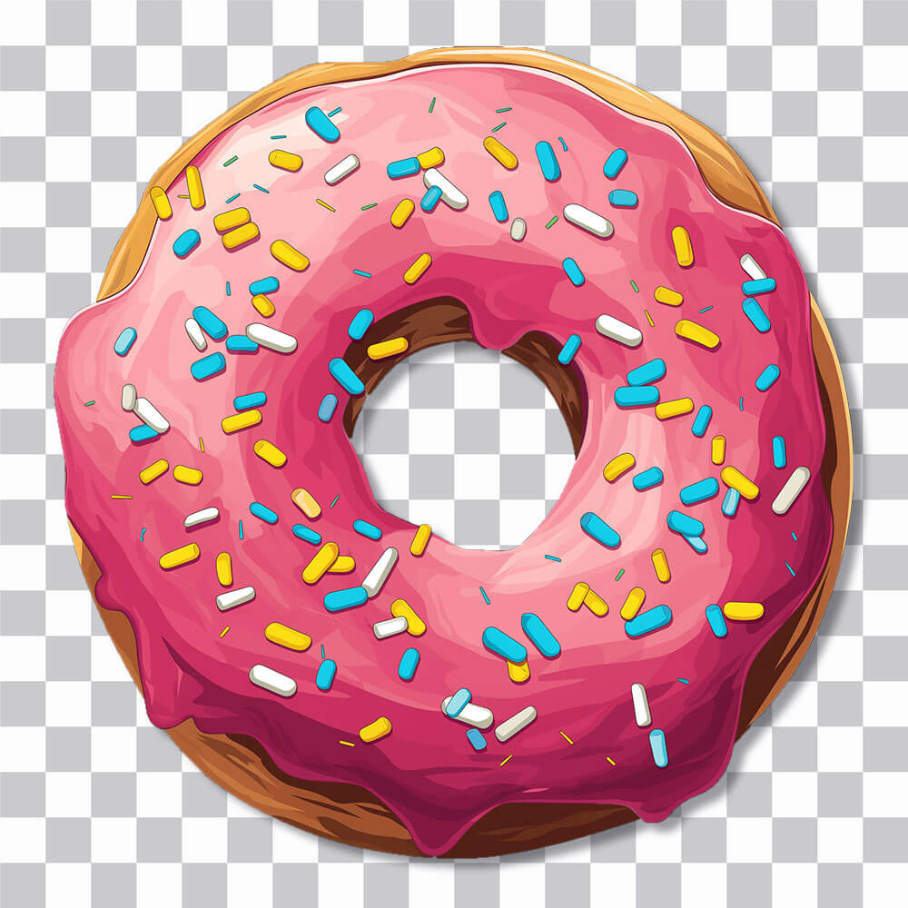 pink glazed donut sticker cover