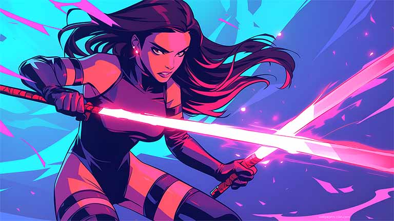 psylocke dual energy swords desktop wallpaper cover