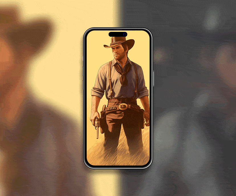 rugged arthur morgan gunslinger tap to switch wallpapers collection