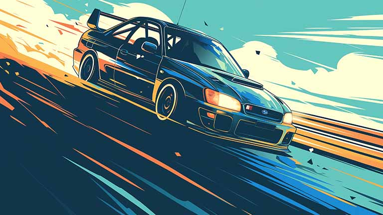 subaru impreza speed racing desktop wallpaper cover