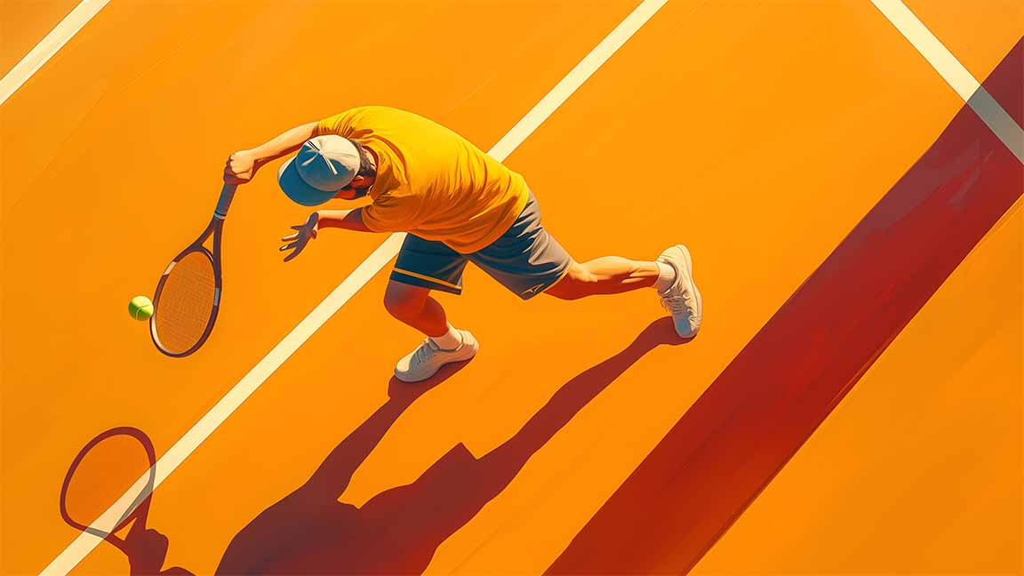 tennis player serve court shot desktop wallpaper cover