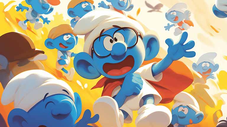the smurfs joyful jump desktop wallpaper cover