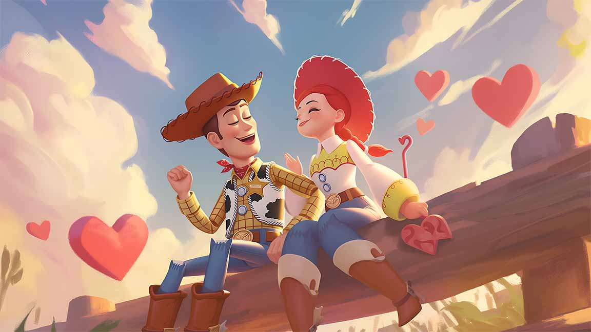 woody and bo peep romance valentines desktop wallpaper cover