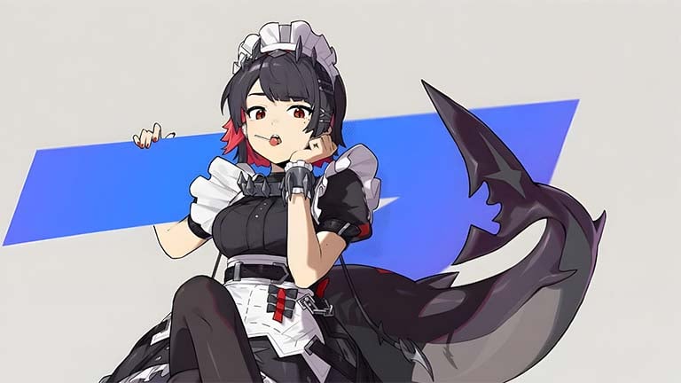 anime shark maid zenless zone desktop wallpaper cover