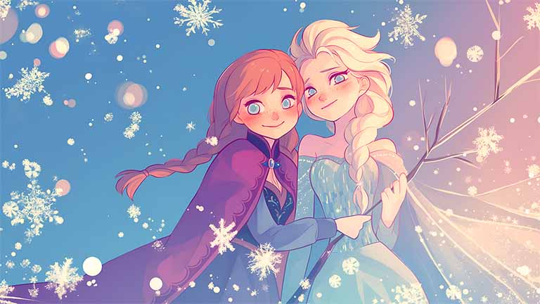 anna elsa frosty friendship desktop wallpaper cover