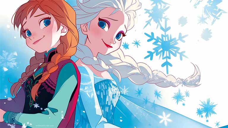 anna elsa snowflake modern style desktop wallpaper cover
