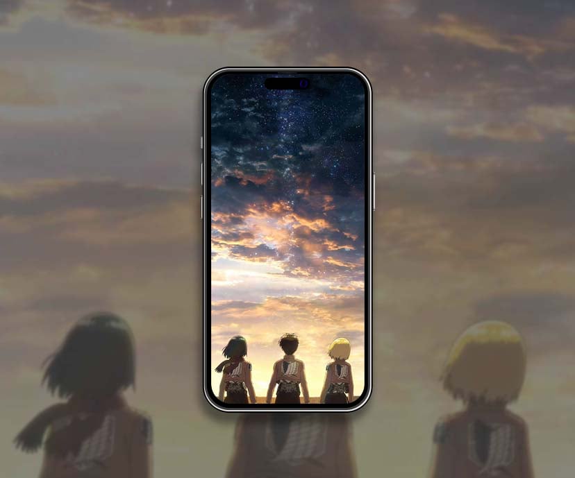 attack on titan sunset sky scouts wallpapers collection
