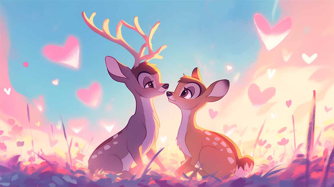 bambi faline disney valentines day desktop wallpaper cover