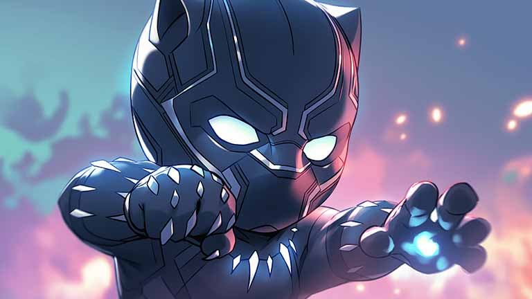 black panther chibi style desktop wallpaper cover