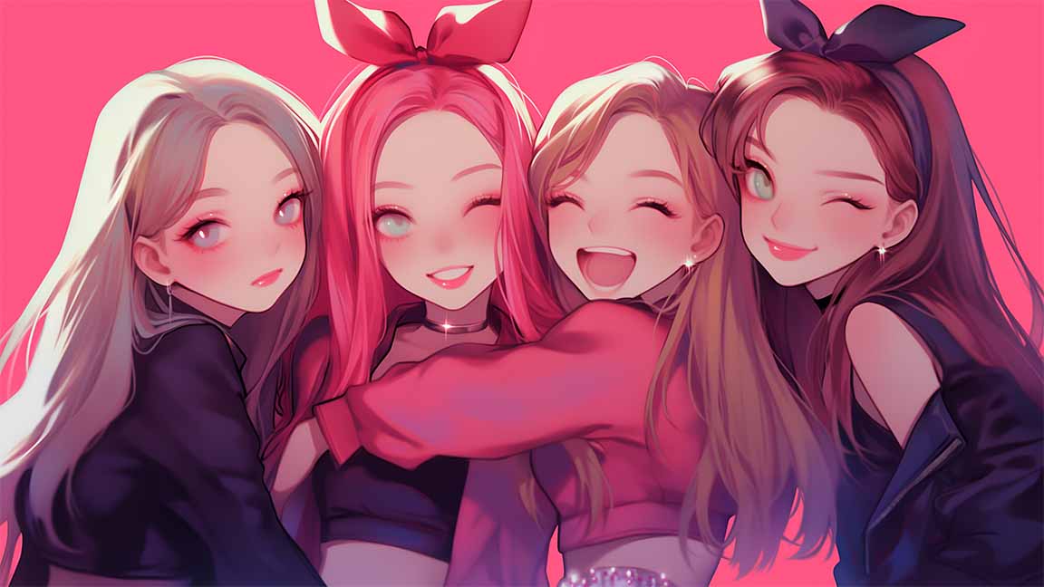 blackpink cute girls group aesthetic desktop wallpaper cover