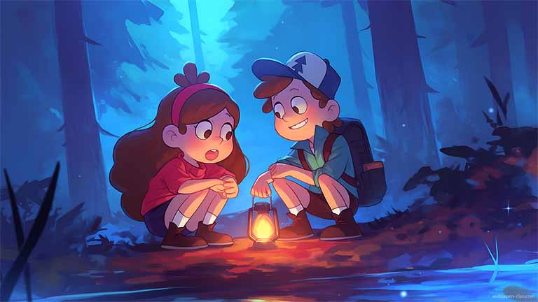 campfire moment gravity falls desktop wallpaper cover