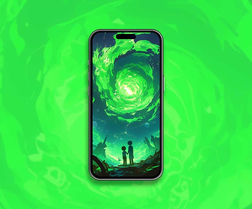 chaotic glowing rick and morty portal wallpapers collection